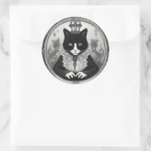 Hij/zij Gothic Kat Ronde Sticker (Tas)