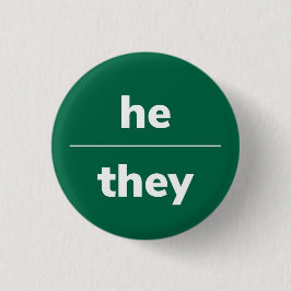 Hij/zij pronoun Pin, 1¼ inch-toets Ronde Button 3,2 Cm