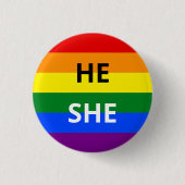 Hij/zij Pronouns Rainbow Badge Ronde Button 3,2 Cm (Voorkant)