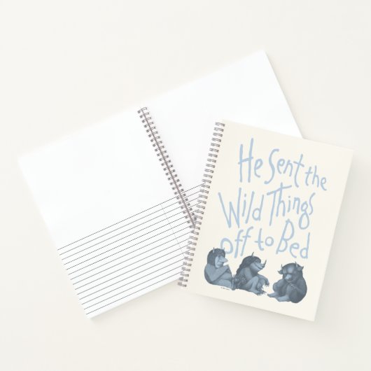Hij zond de wilde dingen uit naar bed - blauw notitieboek (Binnen)