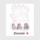 Hij zond de wilde dingen uit naar bed - roze sticker (Vel)