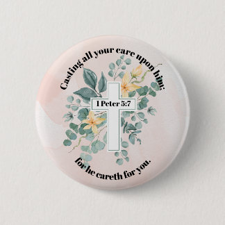 Hij zorgt voor jou ronde button 5,7 cm