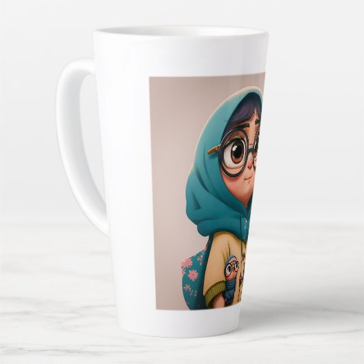 Hijab fille Latte Mug (Angle gauche)