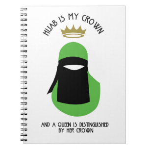 Hijab is mijn kroon - GREEN NIQAB FACELESS Notitieboek