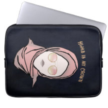 Hijab is mijn kroonillustratie Black Brown Gold