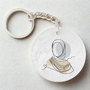 Hijab Lijn Kunst Marmor Sleutelhanger   Acrylen Sl