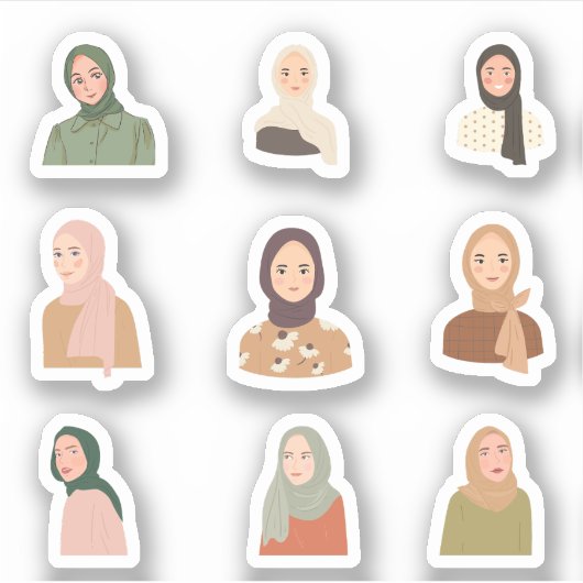 Hijab-Stickers Sticker (Voorkant)