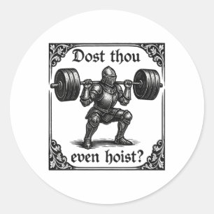 Hijs je zelfs grappige gotische deadlifting-sports ronde sticker