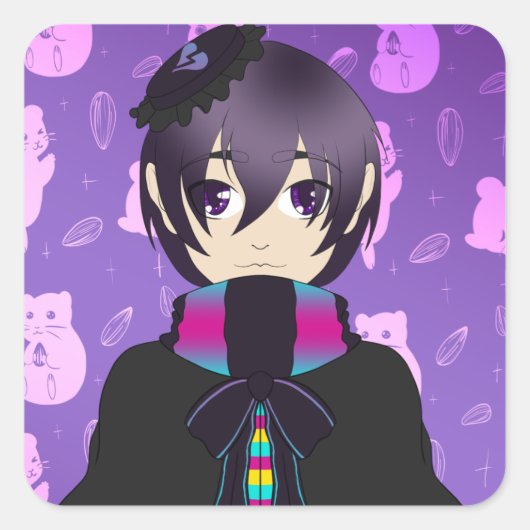 Hikaru Ohayashi Vierkante Sticker (Voorkant)