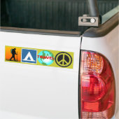 Hike, Camp, Reizen, Vrede Bumpersticker (Op Truck)