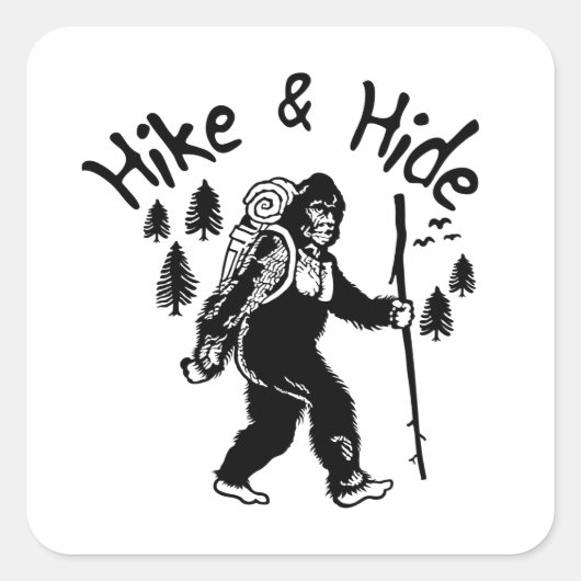 Hike & Huid Bigfoot Vierkante Sticker (Voorkant)