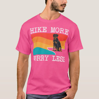 Hike More Worry Miness Rottweiler Graphic Hiking T-shirt