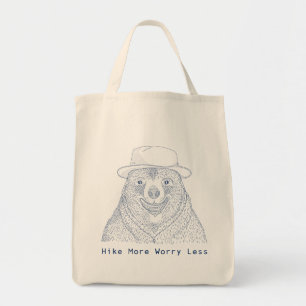 Hike more Zorgwekkender/het glimlachen Beer Canvas Tote Bag