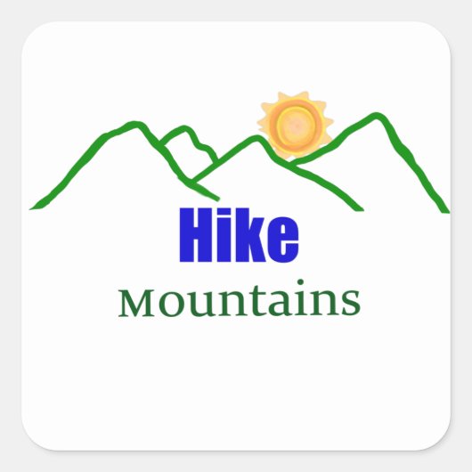 Hike Mountains Silhouette Sticker (Voorkant)