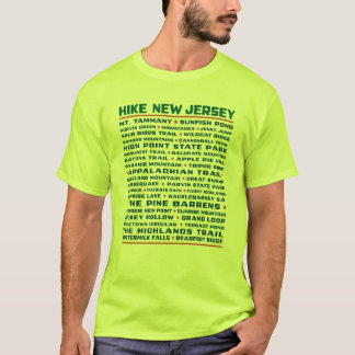 Hike New Jersey (Trails) - Safety Green T-shirt