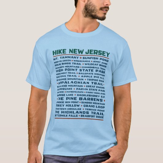 Hike New Jersey - Trails T-shirt (Voorkant)