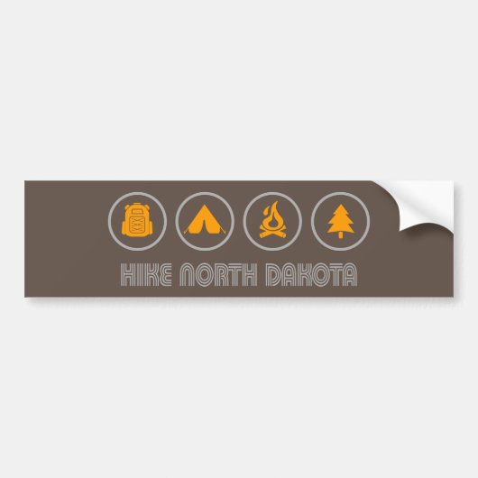 Hike North Dakota Bumpersticker (Voorkant)