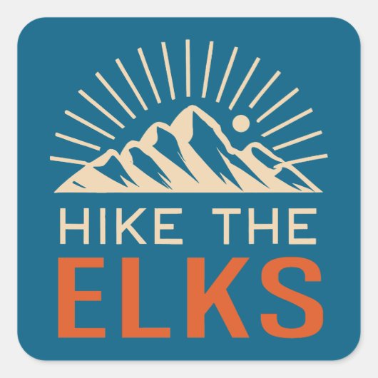 Hike The Elk Mountains Sunburst Vierkante Sticker (Voorkant)