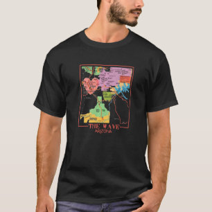 Hike the Wave Arizona Hiking Map Coyote Buttes San T-shirt