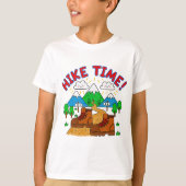 Hike Time Kids Drawing with Mountains T-shirt (Voorkant)