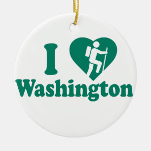 Hike Washington Keramisch Ornament