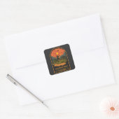 Hikend squad matching family camping trip retro vierkante sticker (Envelop)