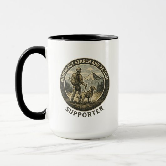 Hiker and Labrador Retriever Search and Rescue Mug (Gauche)