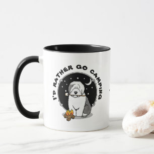 Hiker Camper Old English Sheepdog Dog Grey 1 Mok