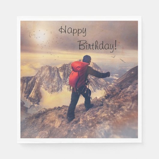 Hiker Happy Birthday Servet (Voorkant)