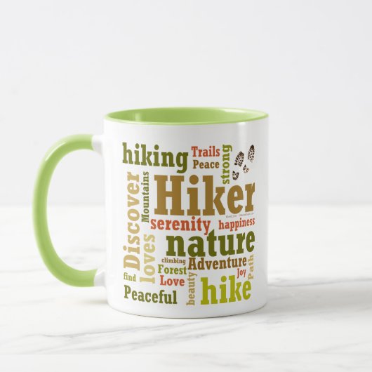 Hiker Hiking Word Cloud Mok (Links)