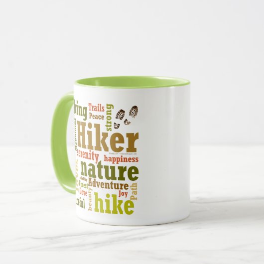 Hiker Hiking Word Cloud Mok (Voorkant links)