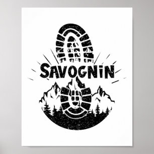 Hiker Savognin Zwitserland wandelwrijving Poster