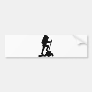 Hiker Silhouette Emblem Grafisch Design Backpacker Bumpersticker