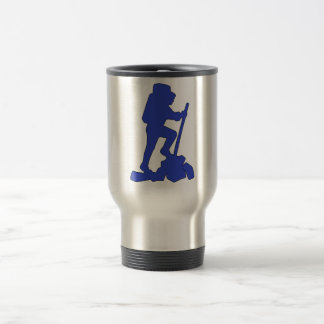 Hiker Silhouette Emblem Grafisch Design Backpacker Reisbeker