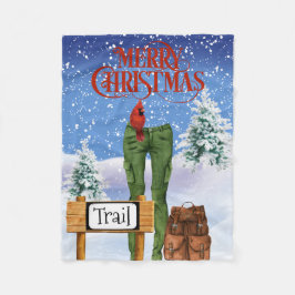 Hikers kerstfeest Fleece Blanket Deken