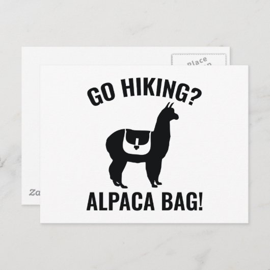 Hiking? Alpaca Bag! Briefkaart (Voorkant / Achterkant)