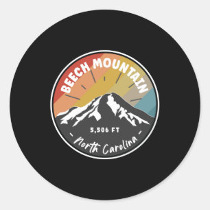 Hiking Beech Mountain - North Carolina Ronde Sticker
