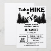 Hiking Birthday Party Invitation Kaart (Voorkant / Achterkant)