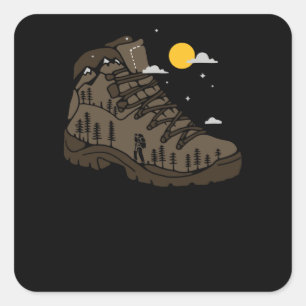 Hiking Boot Vierkante Sticker