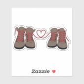 Hiking Boots Harten Liefde Sticker (Vel)