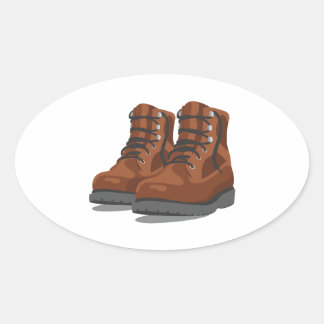 Hiking Boots Ovale Sticker