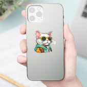 hiking cat sticker (Telefoon)