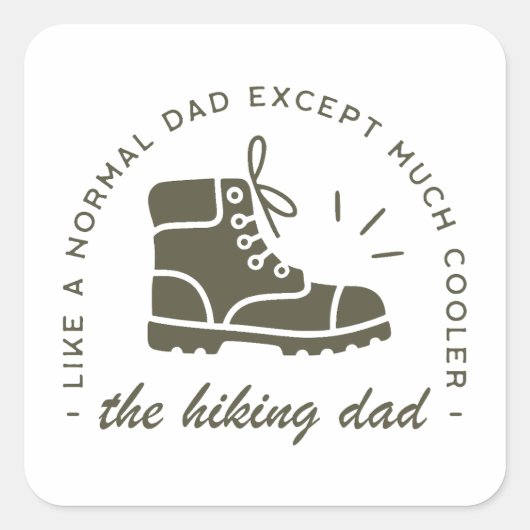 Hiking dad funny hiker father vierkante sticker (Voorkant)