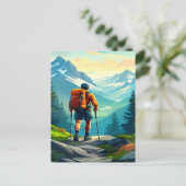 Hiking Digital Art Design Briefkaart (Staand voorkant)