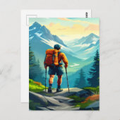 Hiking Digital Art Design Briefkaart (Voorkant / Achterkant)