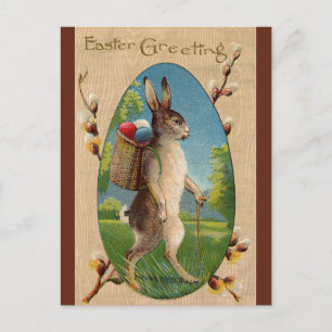  Hiking Easter Bunny Briefkaart