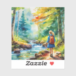Hiking Girl Sticker