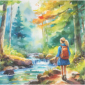 Hiking Girl Sticker (Voorkant)