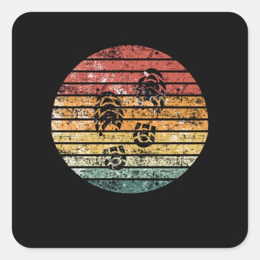 Hiking Hiking Boots Footprint Vierkante Sticker (Voorkant)