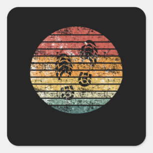 Hiking Hiking Boots-voetafdruk Vierkante Sticker